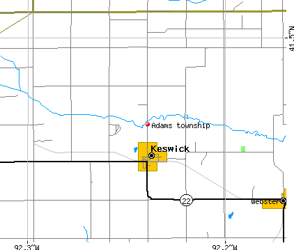 Adams township, IA map