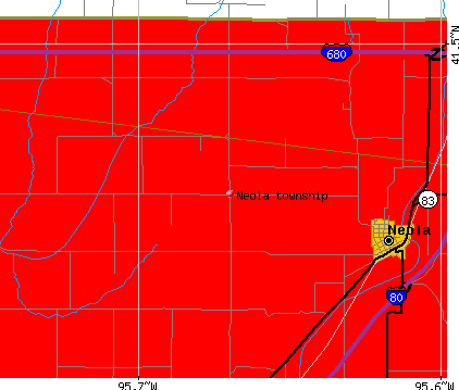 Neola township, IA map