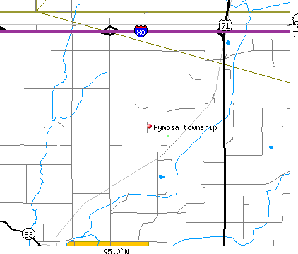 Pymosa township, IA map