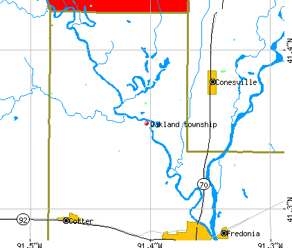 Oakland township, IA map