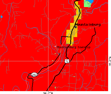 Mountainburg township, AR map