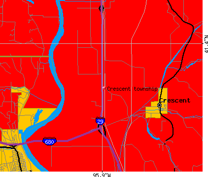 Crescent township, IA map