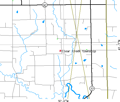 Clear Creek township, IA map