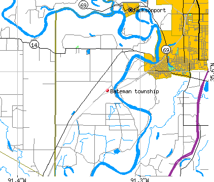 Bateman township, AR map