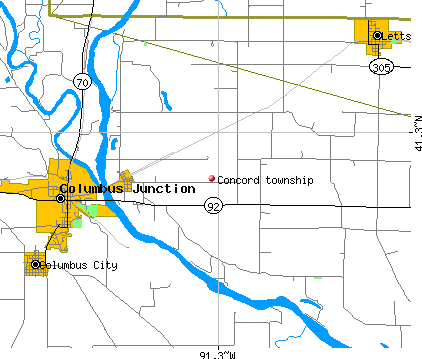 Concord township, IA map