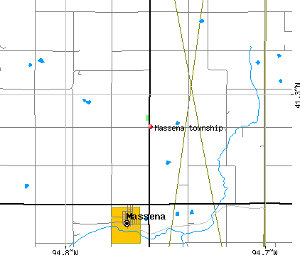 Massena township, IA map
