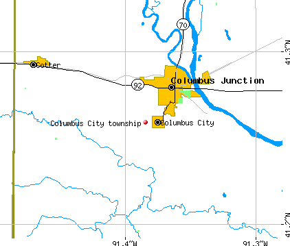 Columbus City township, IA map