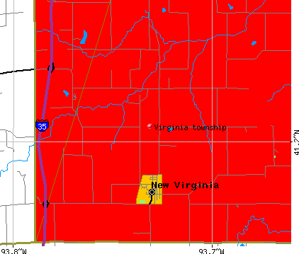 Virginia township, IA map