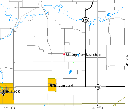 Steady Run township, IA map