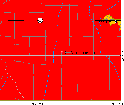 Keg Creek township, IA map
