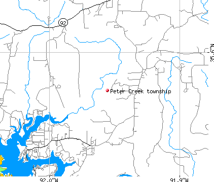 Peter Creek township, AR map