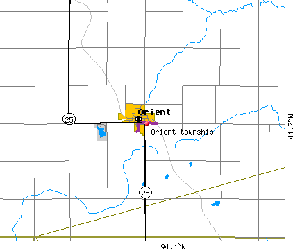 Orient township, IA map