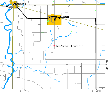 Jefferson township, IA map