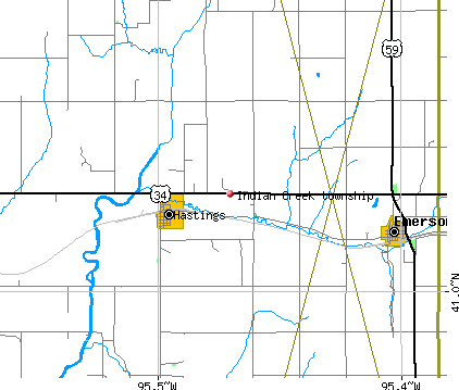 Indian Creek township, IA map