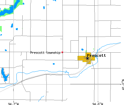 Prescott township, IA map