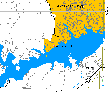Red River township, AR map