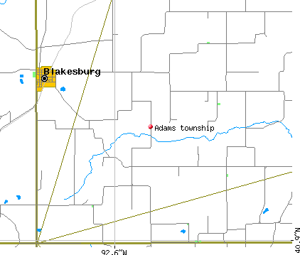 Adams township, IA map