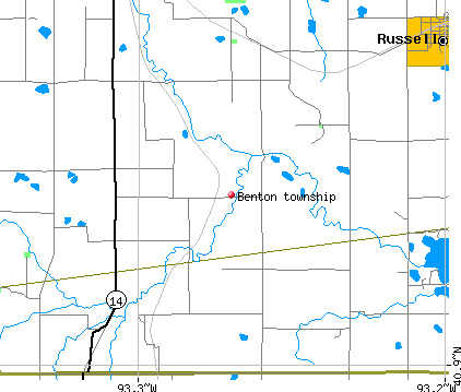Benton township, IA map