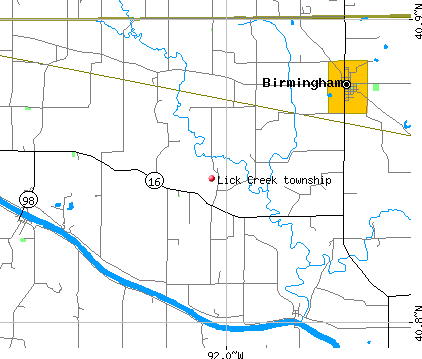 Lick Creek township, IA map