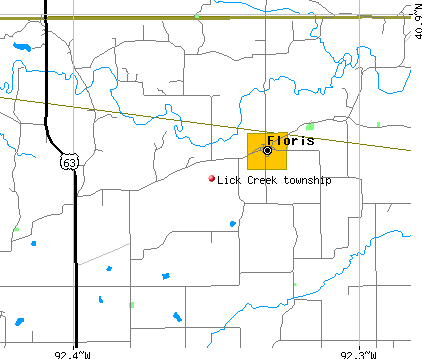 Lick Creek township, IA map