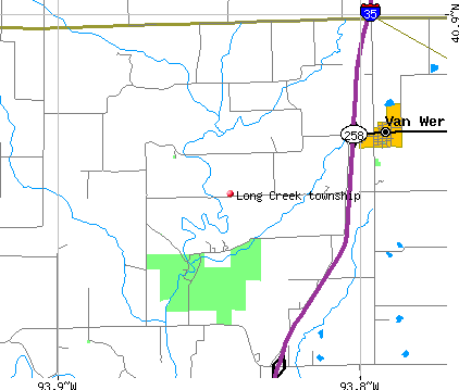 Long Creek township, IA map