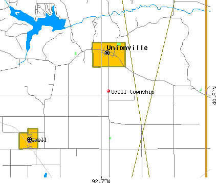 Udell township, IA map
