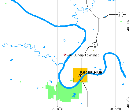 Van Buren township, IA map