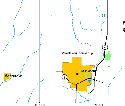 Nodaway township, IA map