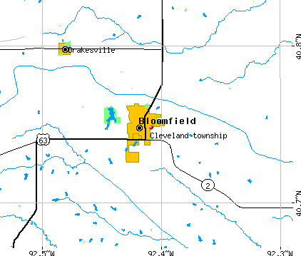 Cleveland township, IA map