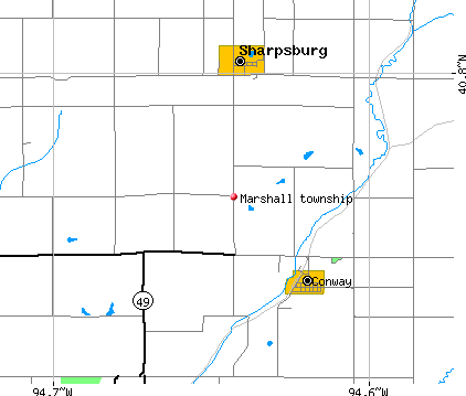 Marshall township, IA map