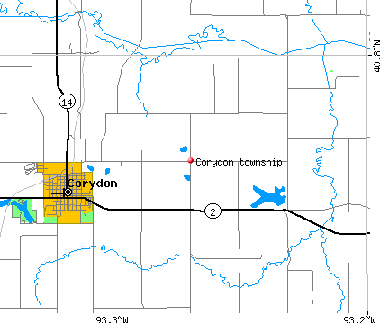 Corydon township, IA map