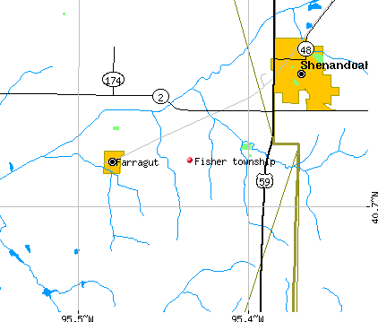 Fisher township, IA map