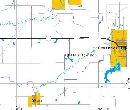 Bellair township, IA map
