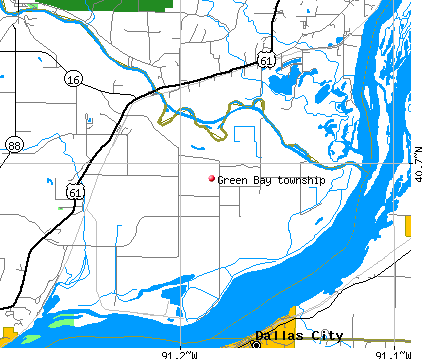 Green Bay township, IA map
