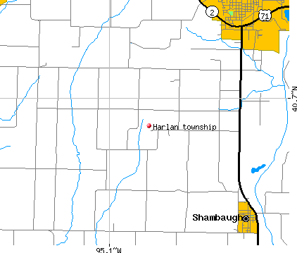 Harlan township, IA map