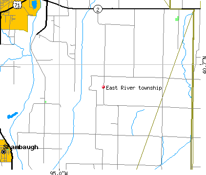East River township, IA map