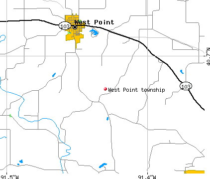 West Point township, IA map