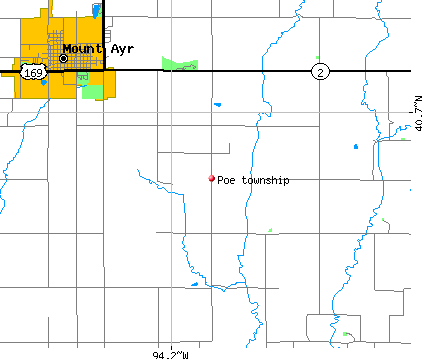 Poe township, IA map