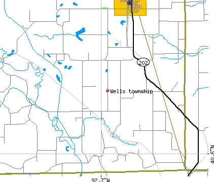 Wells township, IA map