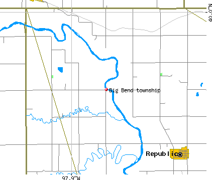 Big Bend township, KS map