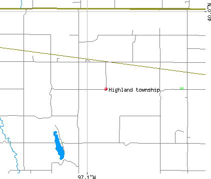 Highland township, KS map