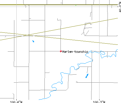 Harlan township, KS map
