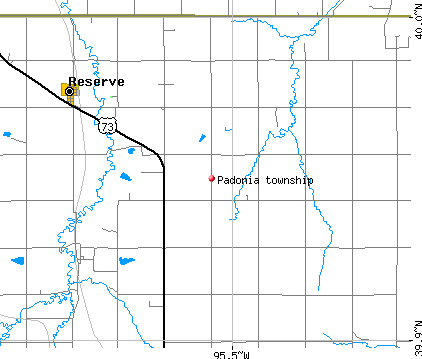 Padonia township, KS map