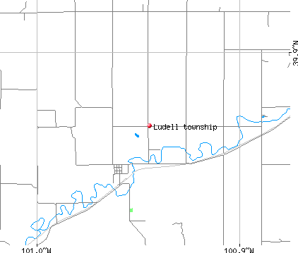 Ludell township, KS map