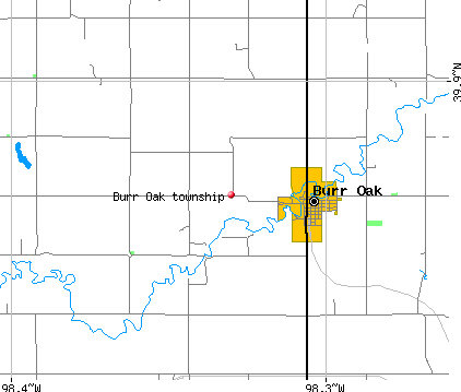 Burr Oak township, KS map
