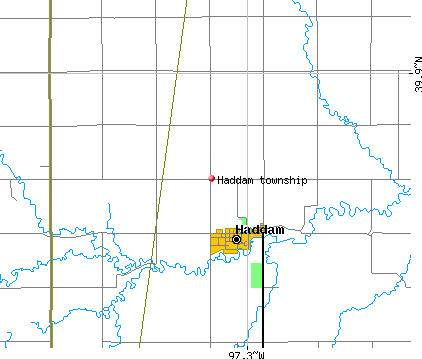 Haddam township, KS map