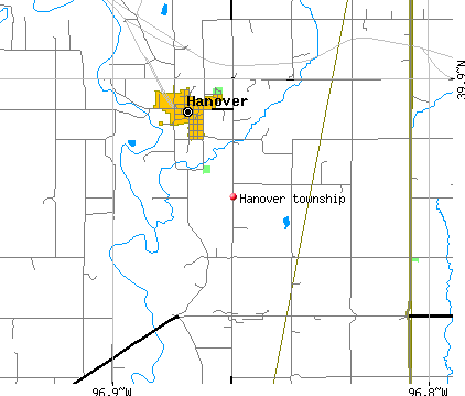 Hanover township, KS map