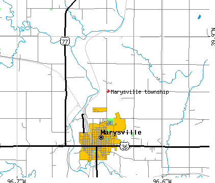 Marysville township, KS map