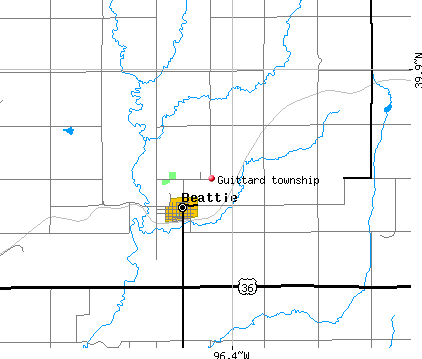 Guittard township, KS map