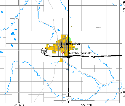 Hiawatha township, KS map